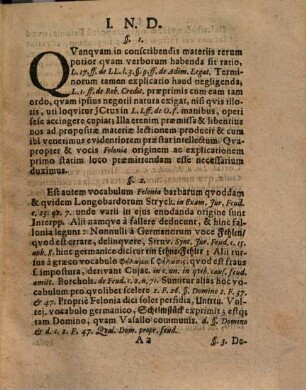 Exercitatio Juridica, De Praecipuis Feloniae Speciebus