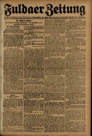 Ausgabe vom Donnerstag, den 18. April 1918.