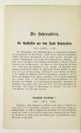 Kurfürst Friedrich I. 1411-1415-1440