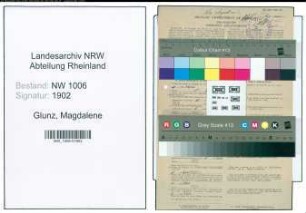 Entnazifizierung Magdalene Glunz , geb. 27.10.1901 ()