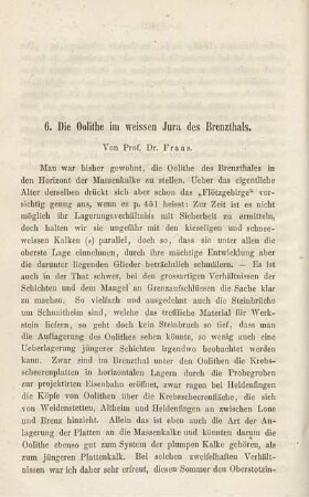 6. Die Oolithe im weissen Jura des Brenzthals