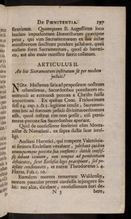 197-219, Articulus II. An hoc Sacramentum institutum sit per modum judicii?