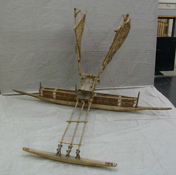 Model of an outrigger boat