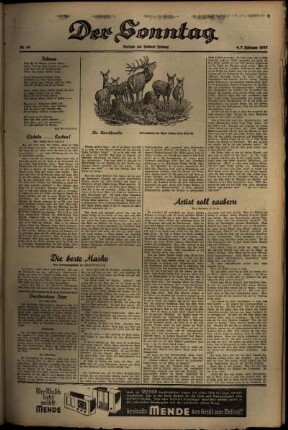 Zweite Ausgabe vom Sonntag, den 07. Februar 1937.