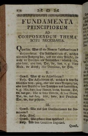 Fundamenta principiorum ad componendum Thema scitu necessaria.