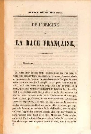 Développemens historiques sur l'origine de la race Française