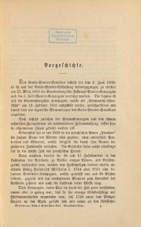 Geschichte des Königlich Preußischen Garde-Pionier-Bataillons : Mit d. Bildnis S. M. d. Kaisers u. Königs