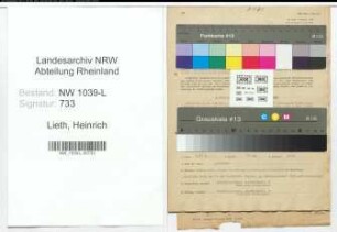 Entnazifizierung Heinrich Lieth , geb. 12.12.1888 (Finanzbeamter)