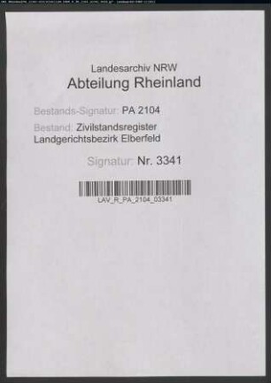 Heiratsregister Merscheid
