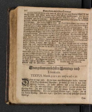 Evangelium am sechsten Sonntage nach Trinitatis.