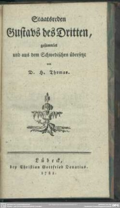 Staatsreden Gustavs des Dritten