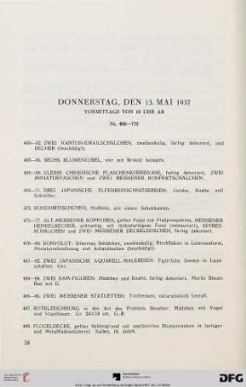 Donnerstag, den 13. Mai 1937, vormittags von 10 Uhr ab (Nr. 460-772)