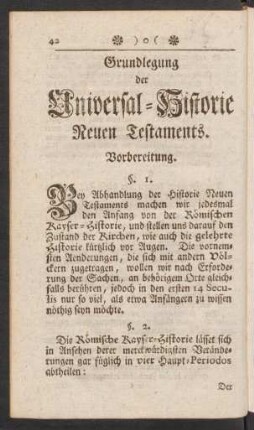 Grundlegung der Universal-Historie Neuen Testaments