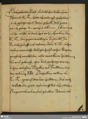 [Briefentwurf an Erzherzog Maximilian III.]