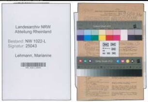 Entnazifizierung Marianne Lehmann , geb. 16.02.1886 (Polizeiangestellte)