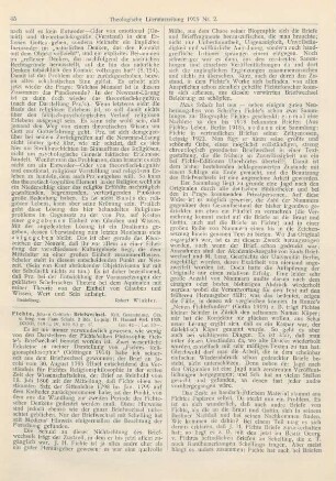 45-47 [Rezension] Fichte, Johann Gottlieb, Briefwechsel. Kritische Gesamtausgabe. Gesammelt u. hrsg. v. Hans Schulz. 2 Bde