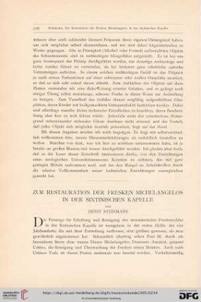 1: Zur Restauration der Fresken Michelangelos in der Sixtinischen Kapelle