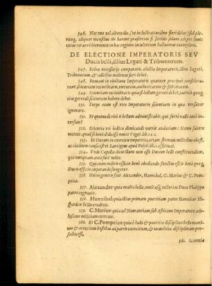 De Electione Imperatoris Seu Ducis belli, illius Legati & Tribunorum.