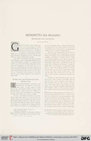 Benedetto da Majano, Bildhauer und Architekt
