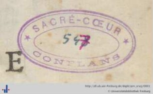 [Provenienz]: Societas Religiosarum Sanctissimi Cordis Jesu