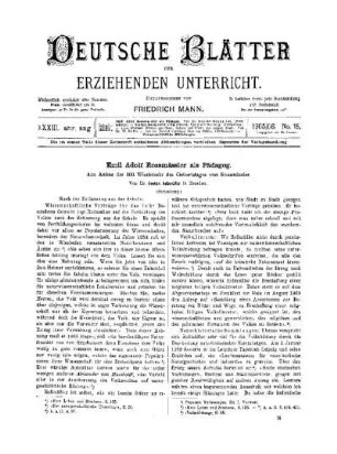 Emil Adolf Rossmässler als Pädagog : aus Anlass der 100. Wiederkehr des Geburtstages von Rossmässler ; (Fortsetzung)