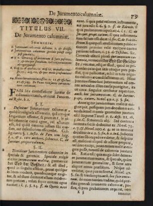 Titulus VII. De Iuramento calumniae.