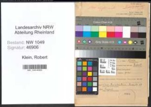 Entnazifizierung Robert Klein , geb. 31.05.1894 (Laborant)