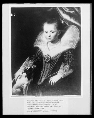 Bildnis eines kleinen Mädchens ('Het prinsesje'), vermutlich Prinzessin Elisabeth (1620-1628), Tochter des Grafen Ernst Kasimir von Nassau-Dietz