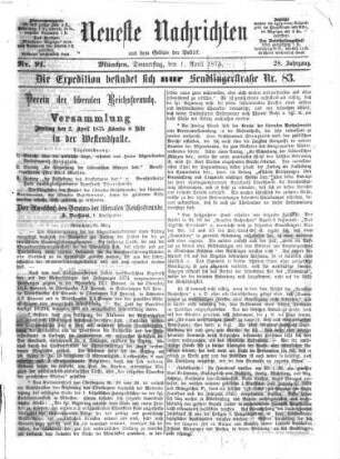 Neueste Nachrichten aus dem Gebiete der Politik. 1875 = Jg. 28, 4 - 6