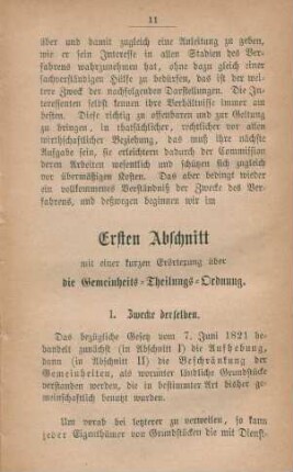 Erster Abschnitt ... Gemeinheits-Theilungs-Ordnung.