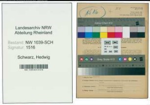 Entnazifizierung Hedwig Schwarz , geb. 13.04.1875 (Mitinhaberin)