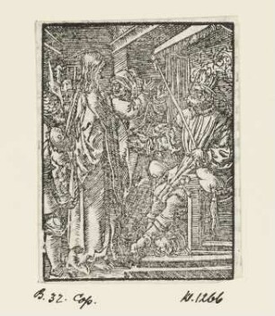 Christus vor Herodes, aus: Johannes Bugenhagen, "Das Leiden und Auferstehung Jesu Christi", Wittenberg 1551