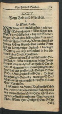 XXXIV. Vom Tod und Sterben.