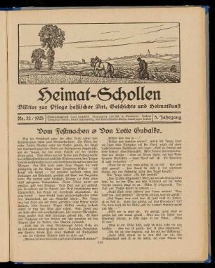 Heimat-Schollen 5. Jahrgang, Nr. 22, 1925