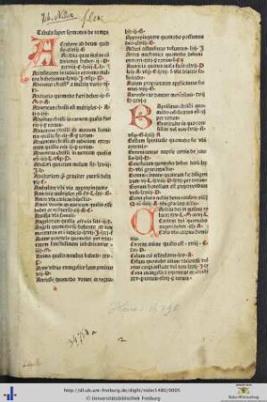 Tabula super sermones de tempore