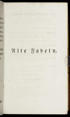 Alte Fabeln. Inhalt der älteren Fabeln.