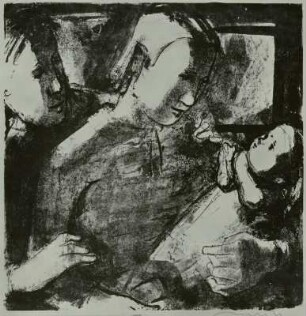 Mädchen mit Puppe und Junge