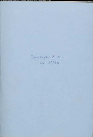 Schuldverschreibung des Domkapitels