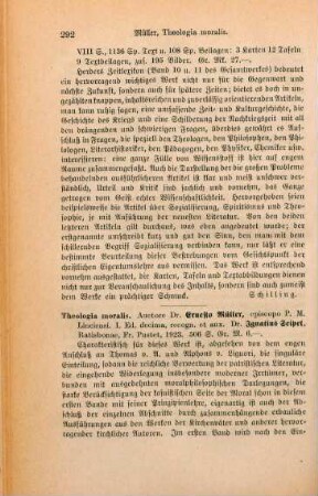 292-293 [Rezension] Müller, Ernst, Theologia Moralis