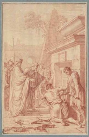 Darius lässt aus Habgier das Grab der Königin Nitokris öffnen (nach Le Sueur)