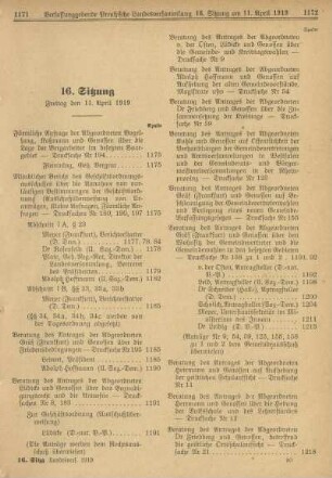16. Sitzung, Freitag den 11. April 1919