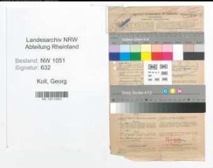 Entnazifizierung Georg Koll , geb. 17.03.1899 (Lehrer)