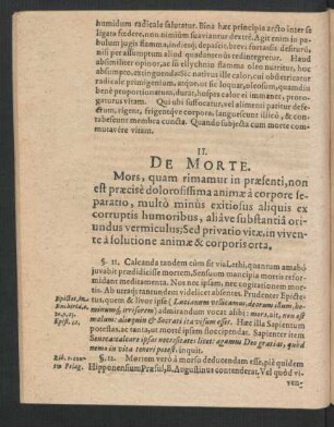 II. De Morte.