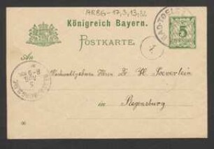 Brief von Georg Fischer an Hermann Poeverlein