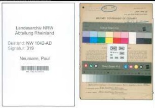 Entnazifizierung Paul Neumann , geb. 13.02.1910 (Buchdrucker)