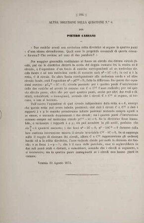 Altra soluzione della quistione 8.