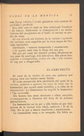 El camì recte