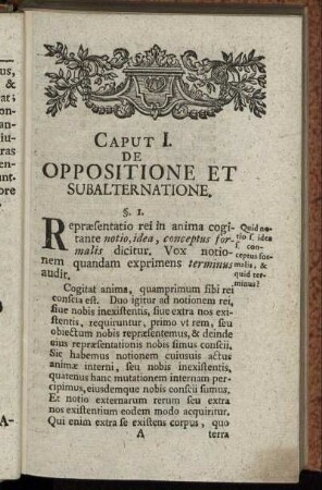 Caput I. De Oppositione Et Subalternatione.