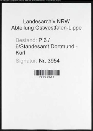 Sterberegister Standesamt Dortmund-Kurl (XV)