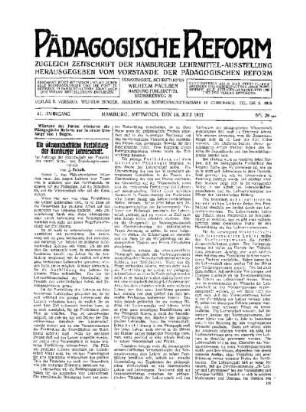 Die wissenschaftliche Fortbildung der Hamburger Lehrerschaft : (Schluß folgt)